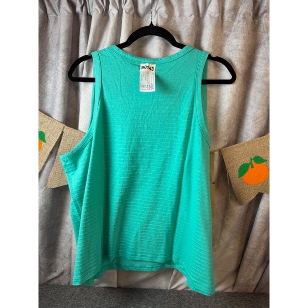 Women's Eddie Bauer Ripple Jacquard V-neck Tank Top, XXL, Seagreen NWT - Picture 3 of 6